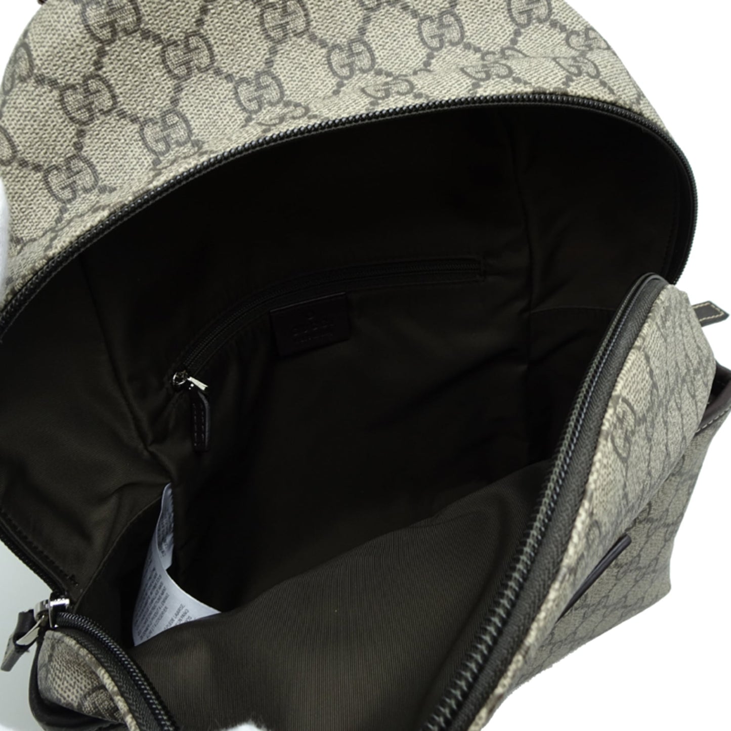 Gucci Brown Gg Supreme Leather Backpack ( )