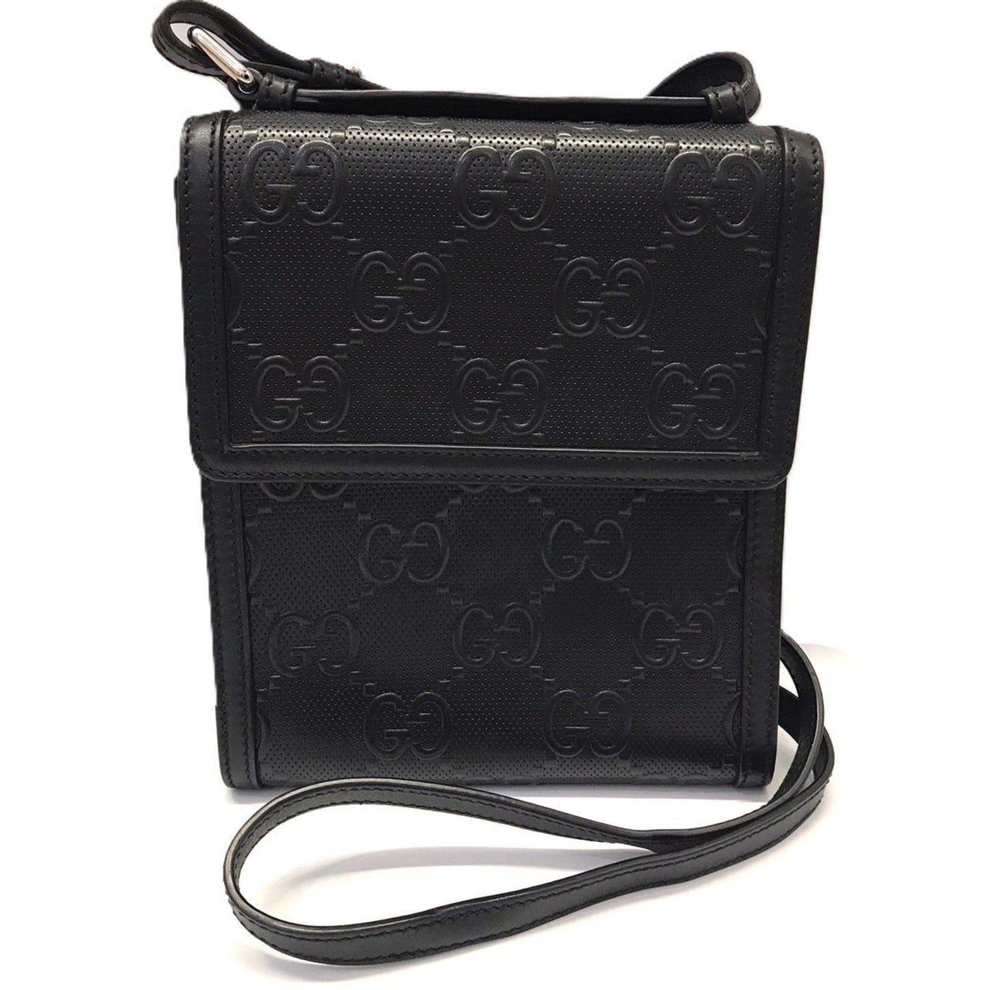 Gucci Black Gg Leather Shoulder Bag ( )