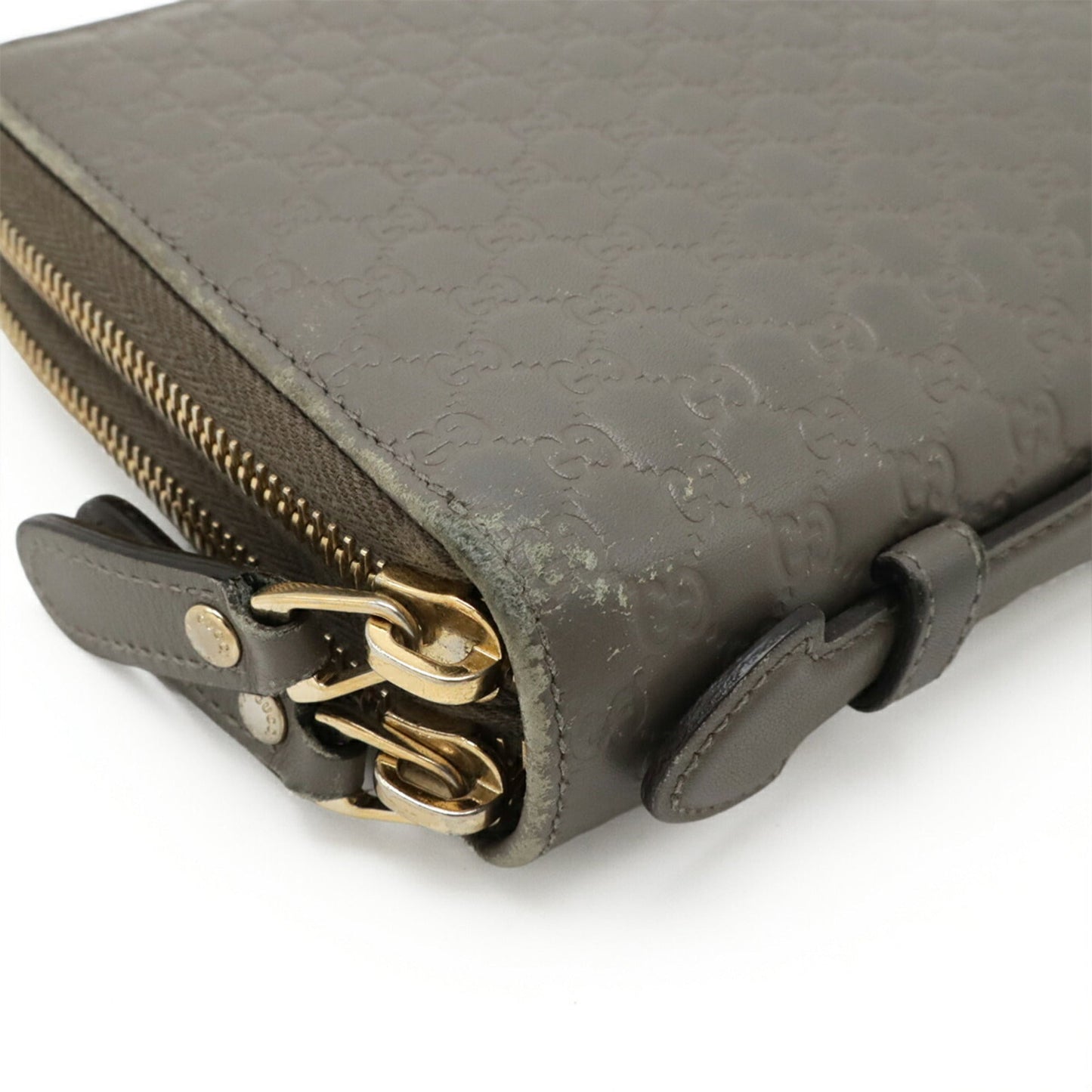 Gucci Gray Micro Gg Leather Long Wallet (Bi-Fold) ( )