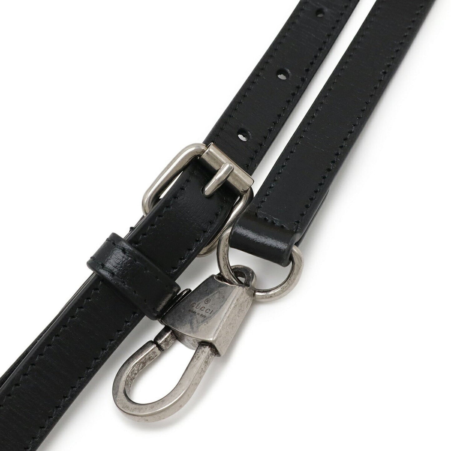 Gucci Black Gray Gg Supreme Leather Pouch Shoulder Bag ( )