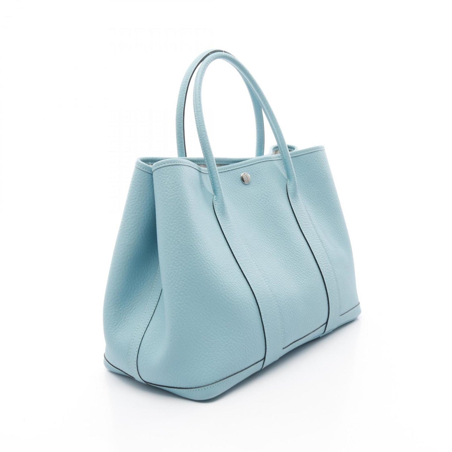 Hermes Garden Blue Vache Leather Tote Bag ( )