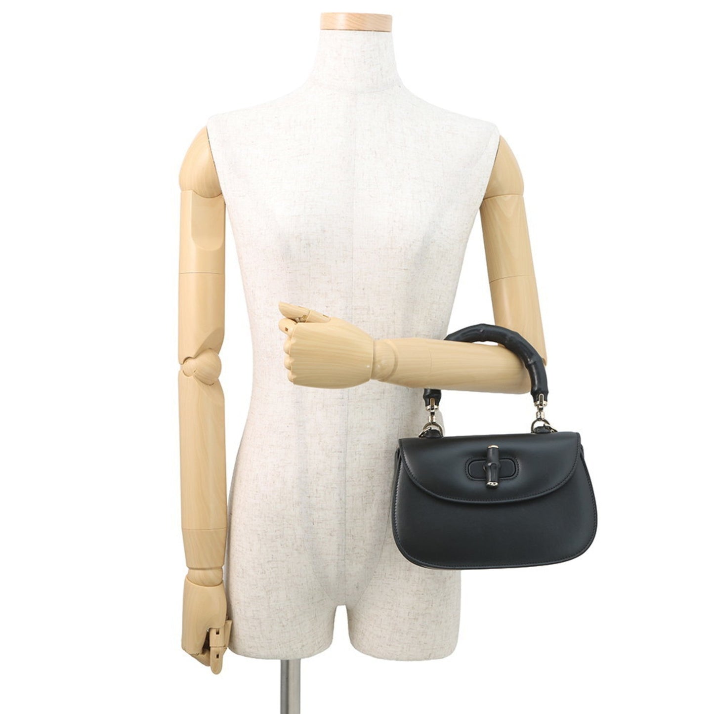 Gucci Black Leather Handbag Shoulder Bag ( )