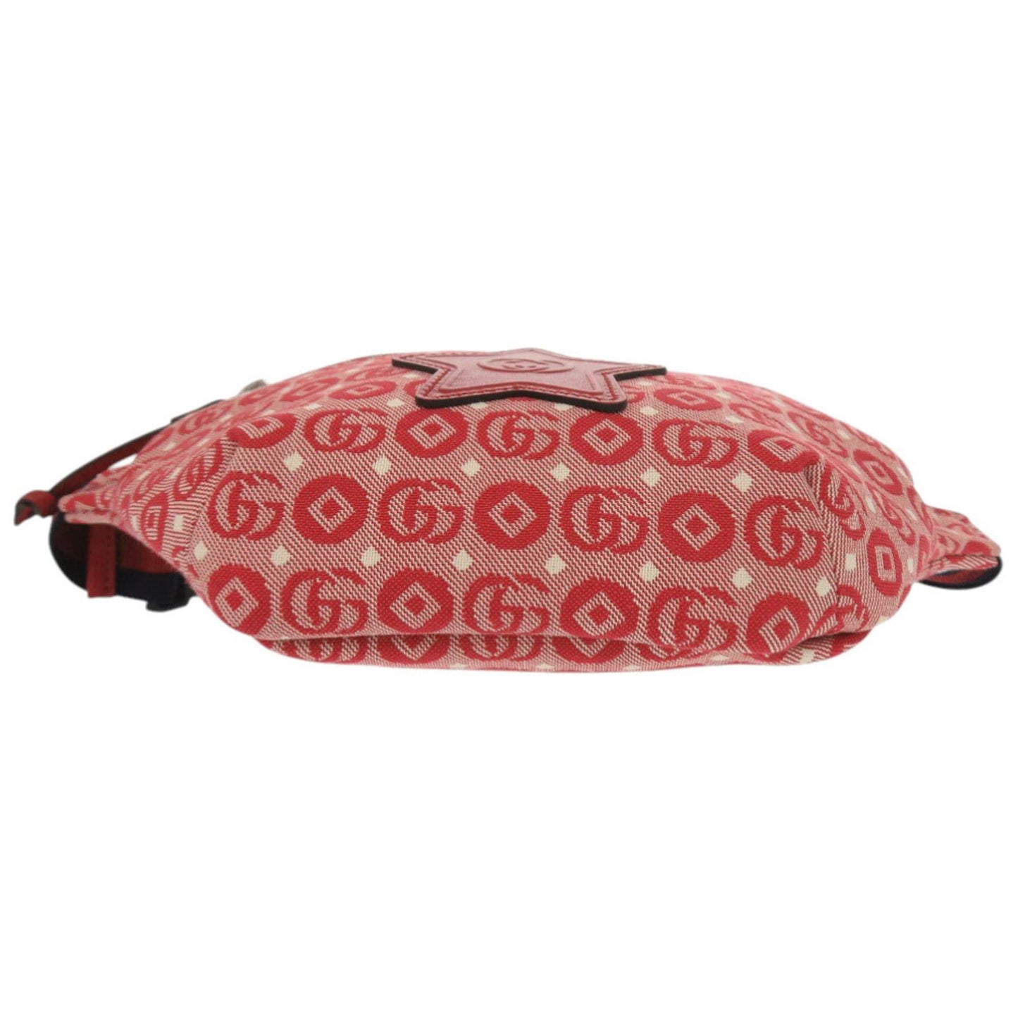 Gucci Red Color Canvas Leather Fanny Pack Sling Bag ( )