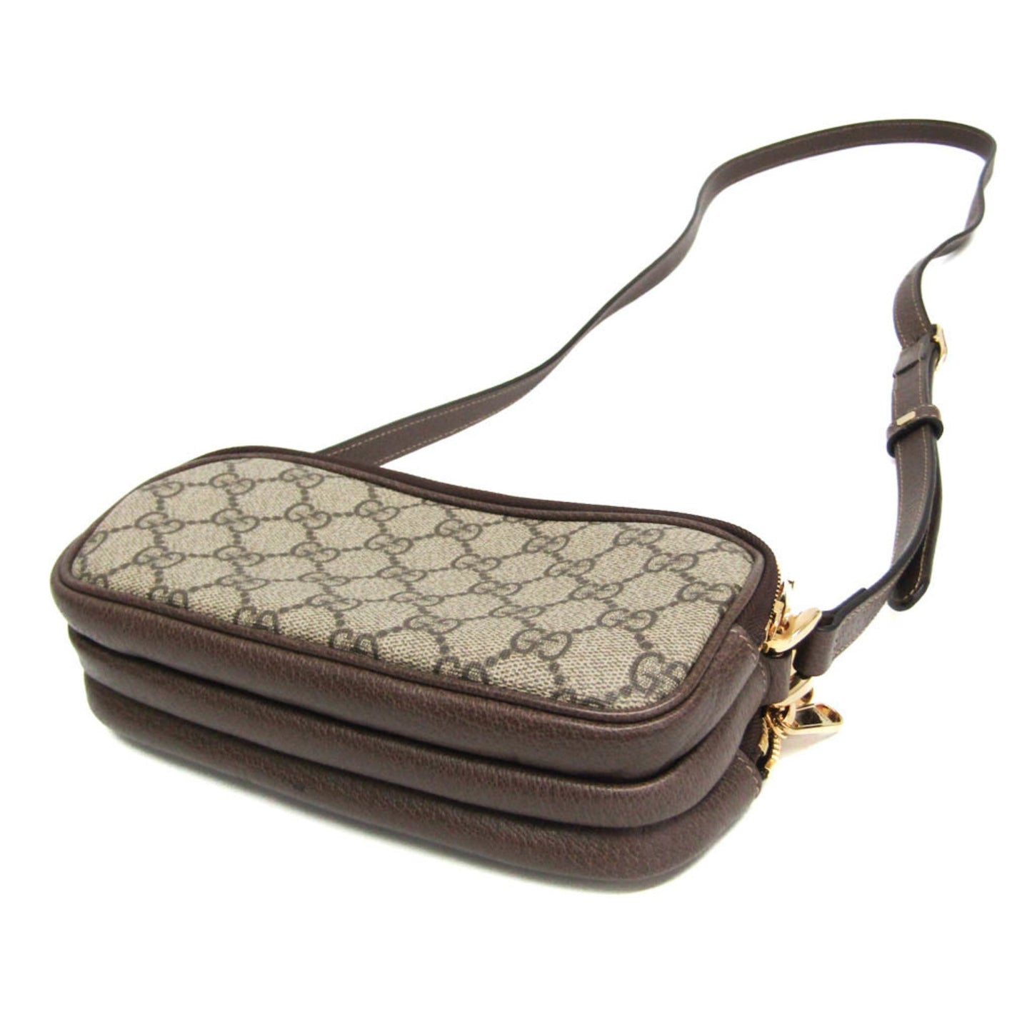 Gucci Ophidia Beige Brown Leather Gg Supreme Shoulder Bag ( )