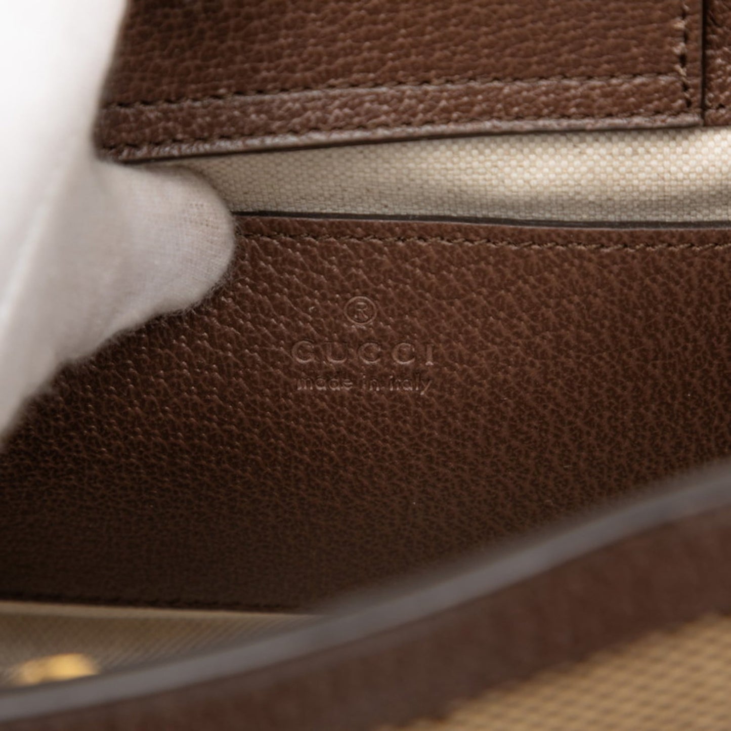 Gucci Brown Canvas Leather Handbag Shoulder Bag ( )