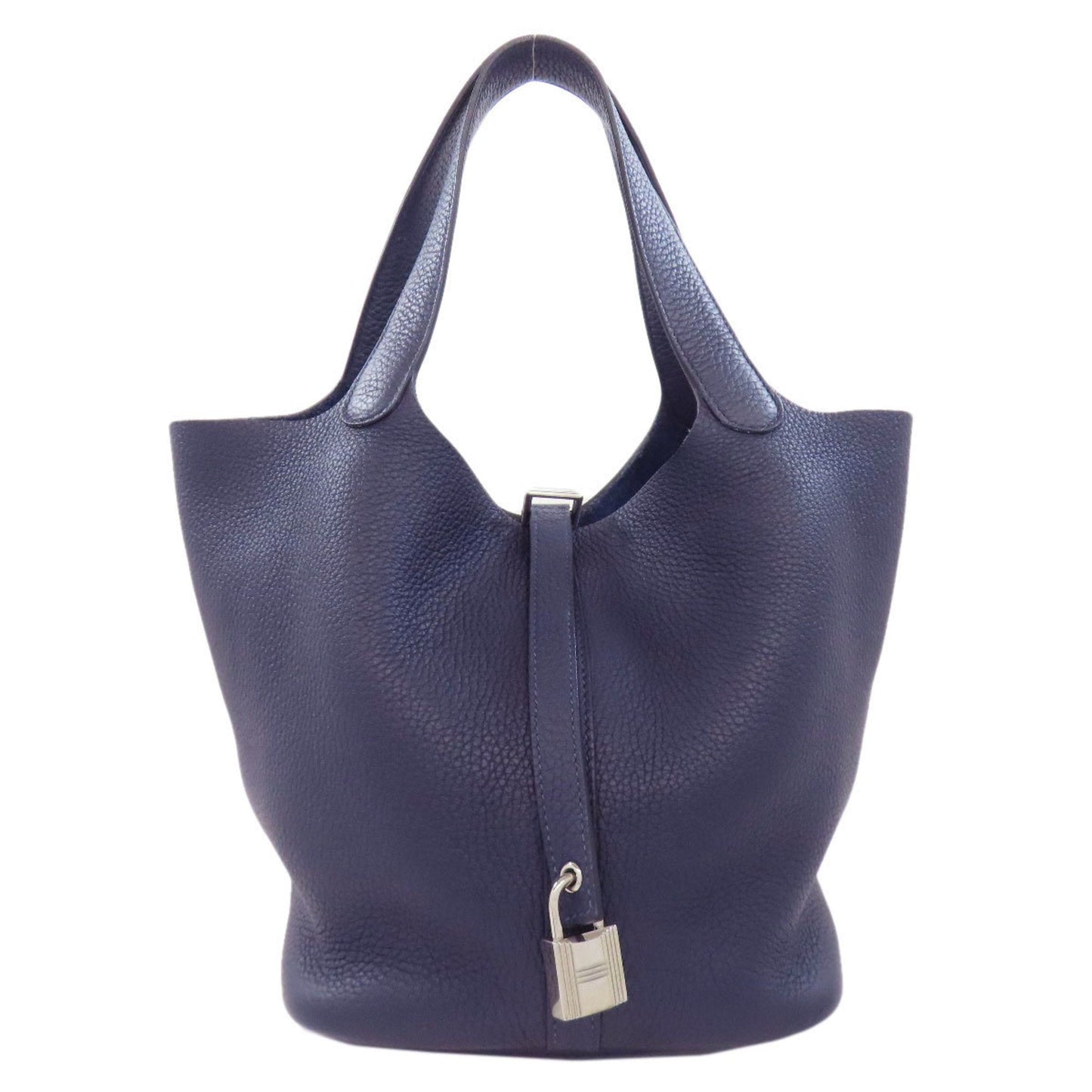 Hermes Navy Taurillon Clemence Leather Handbag ( )