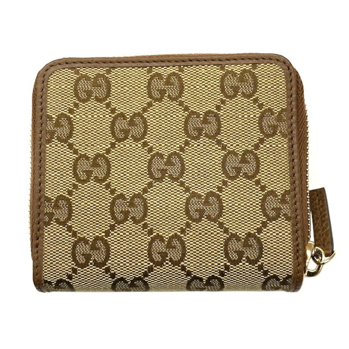 Gucci Beige Brown Gg Canvas Leather Wallet (Bi-Fold) ( )