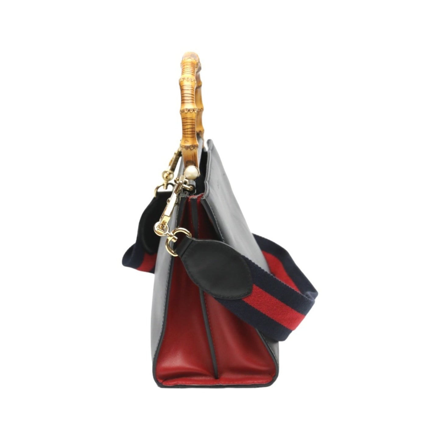 Gucci Bamboo Black Leather Handbag ( )