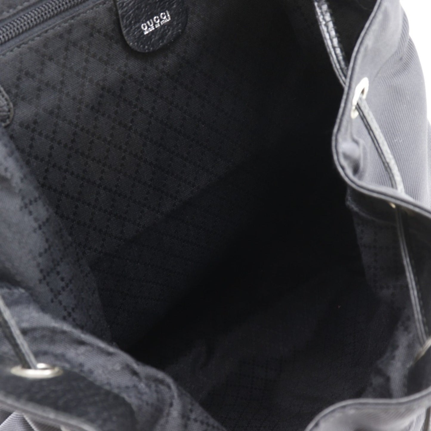 Gucci Black Nylon Canvas Leather Backpack ( )