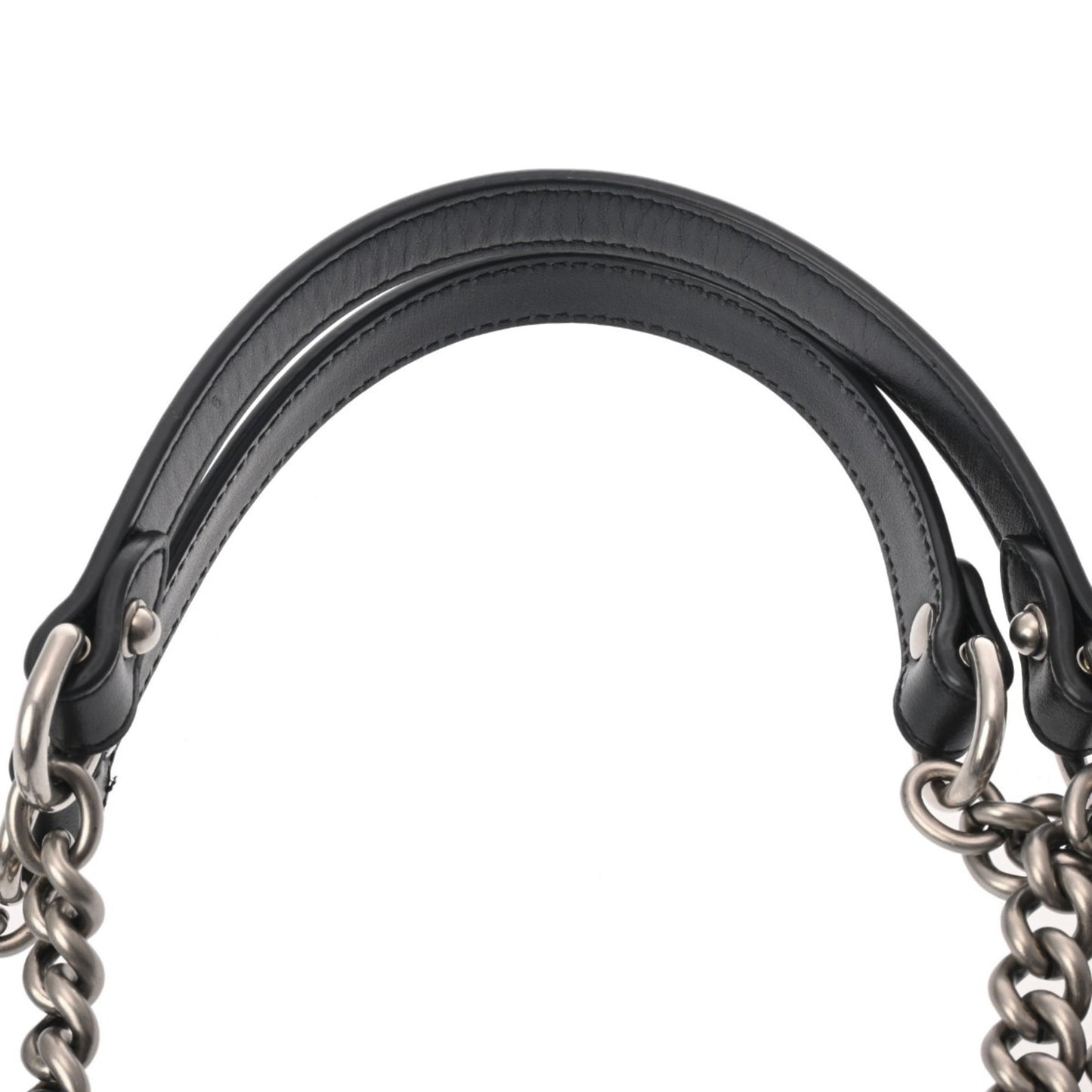 Gucci Black Silver Leather Tote Bag ( )