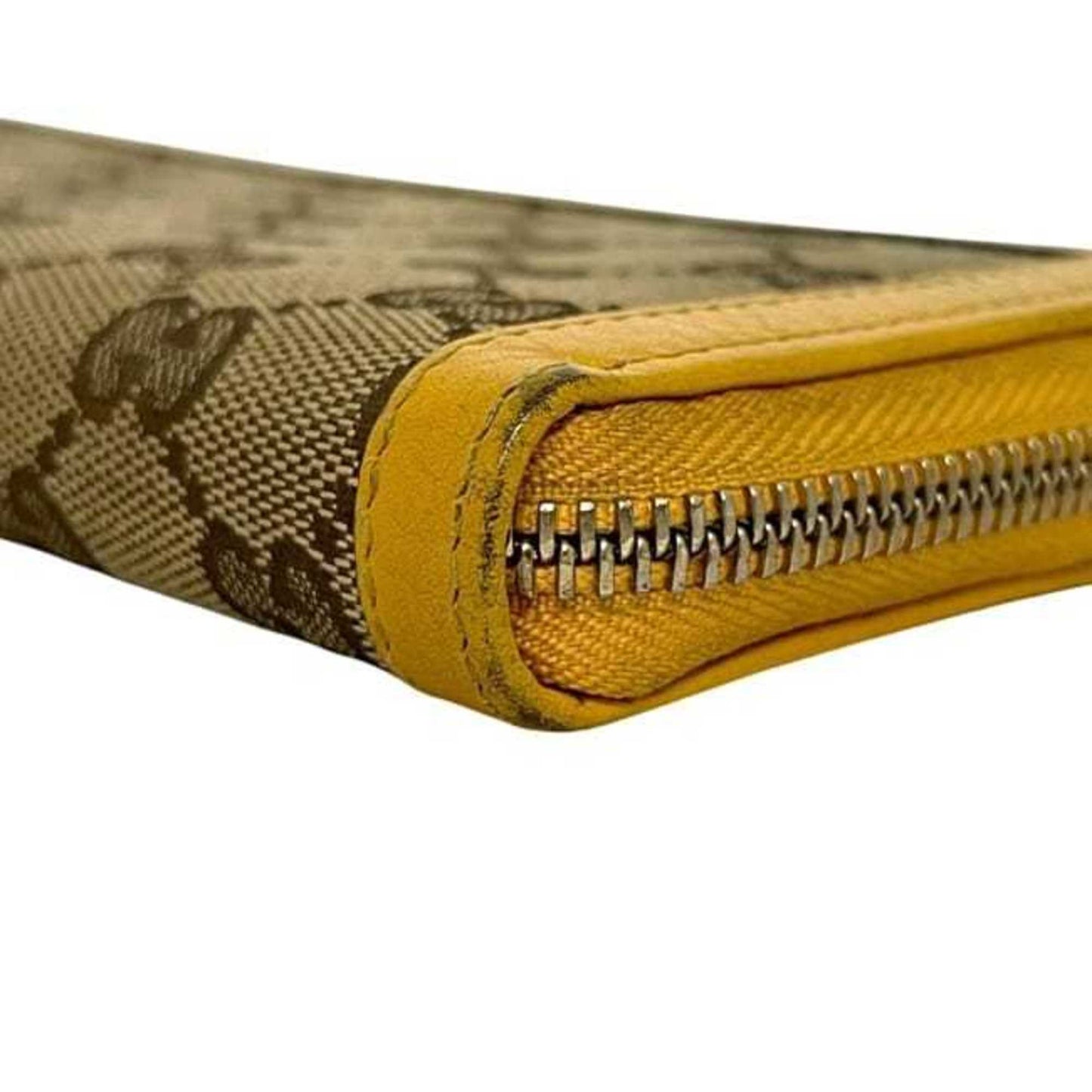 Gucci Bamboo Beige Yellow Gg Canvas Bamboo Long Wallet (Bi-Fold) ( )