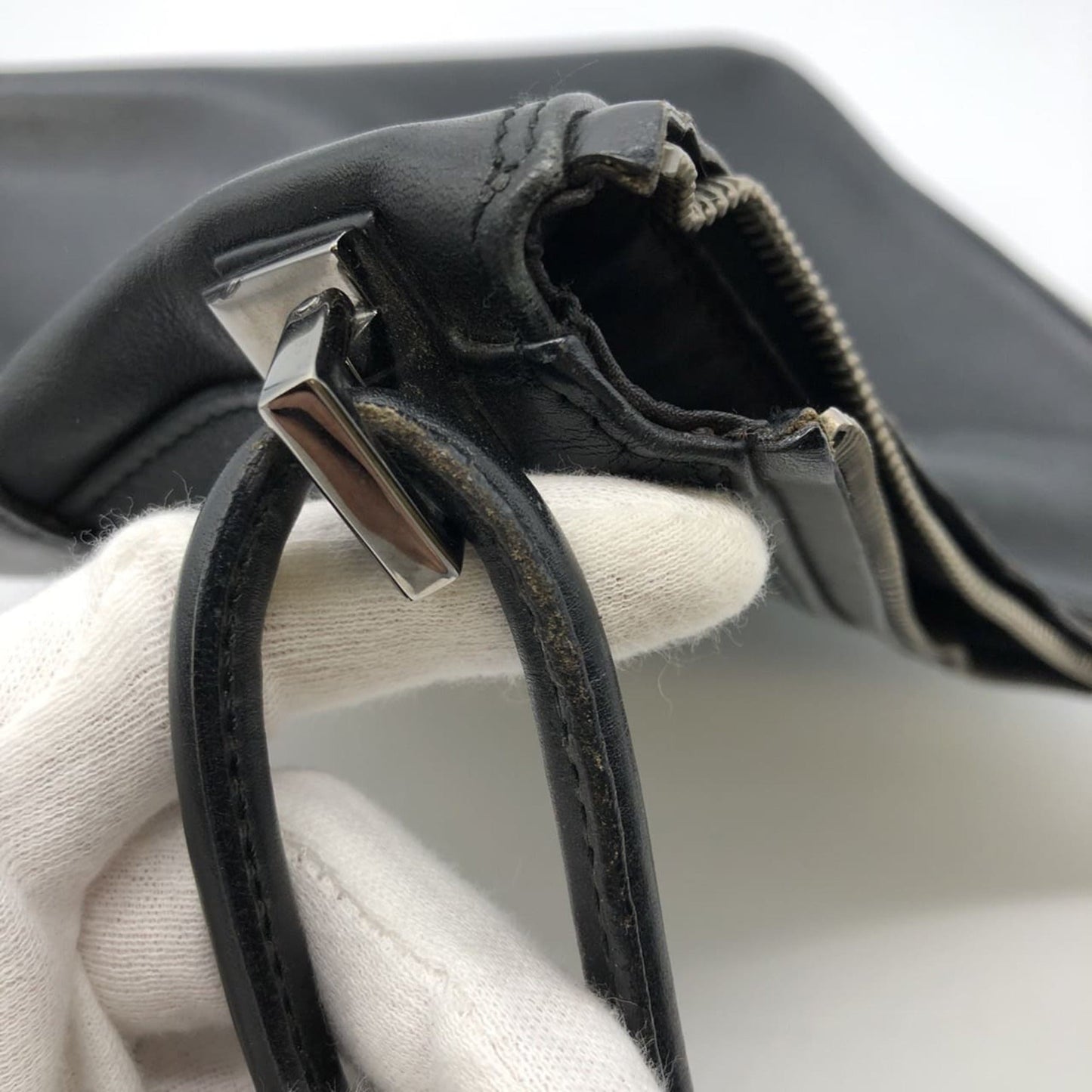 Gucci Black Leather Handbag Shoulder Bag ( )