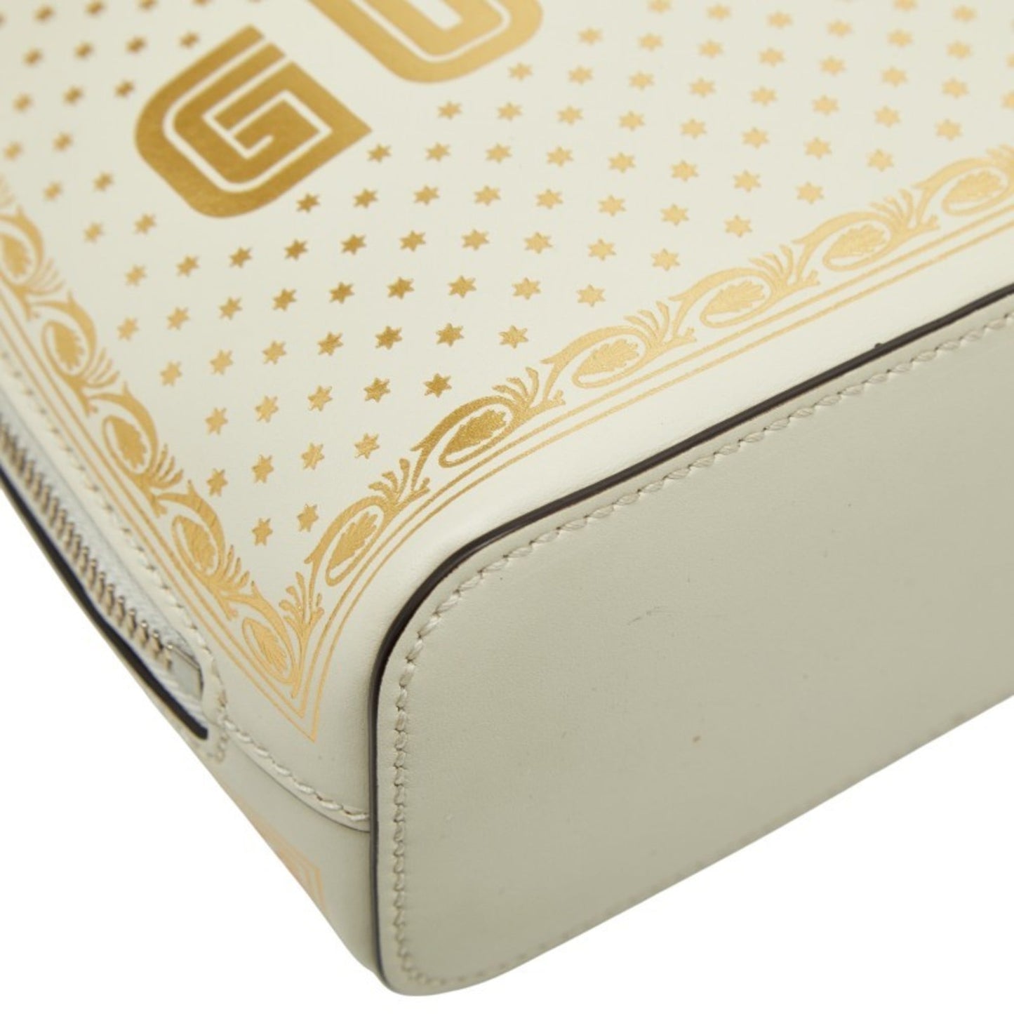 Gucci Gold White Leather Shoulder Bag ( )