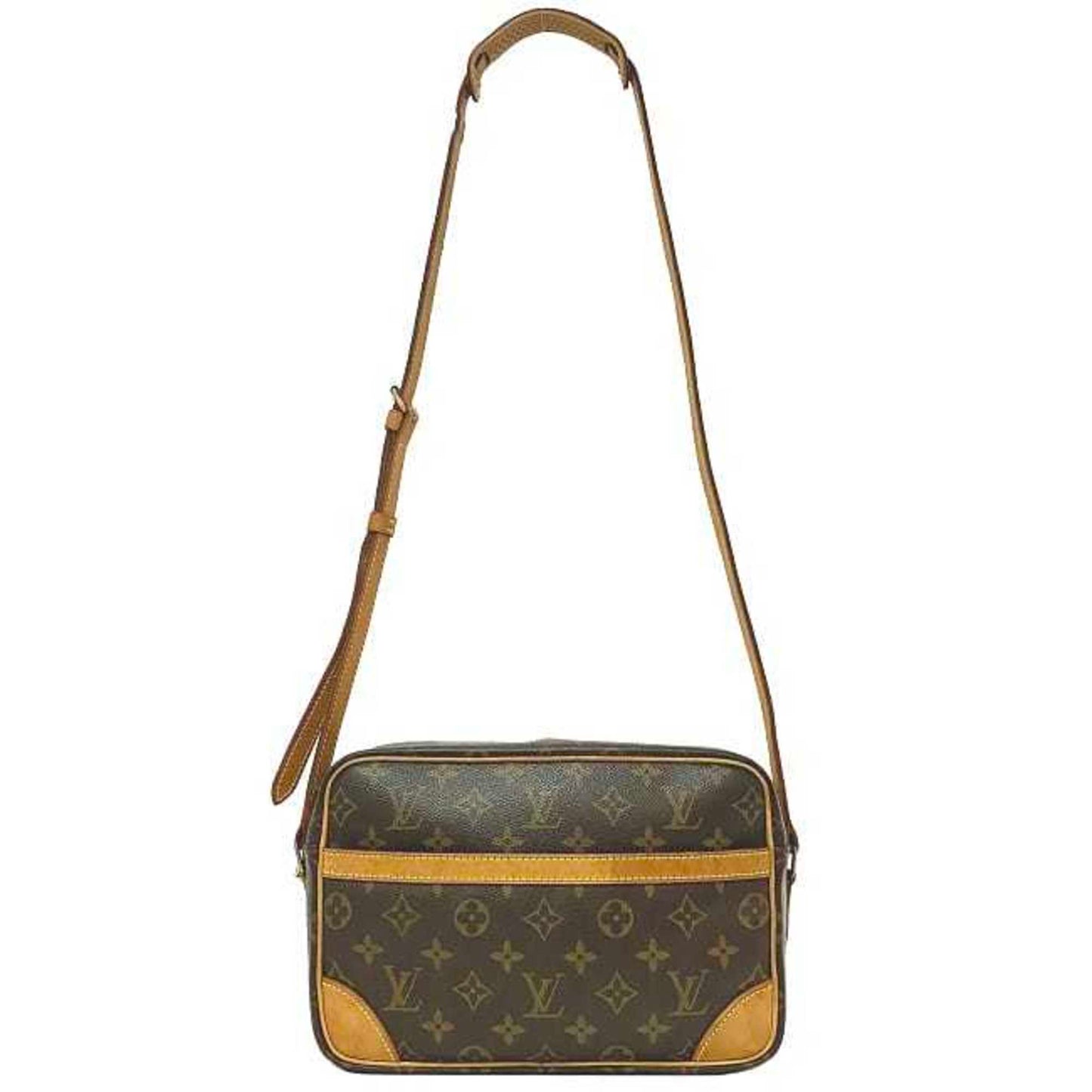 LOUIS VUITTON Shoulder Bag Trocadero 27 Brown Beige Gold Monogram Canvas Nume
