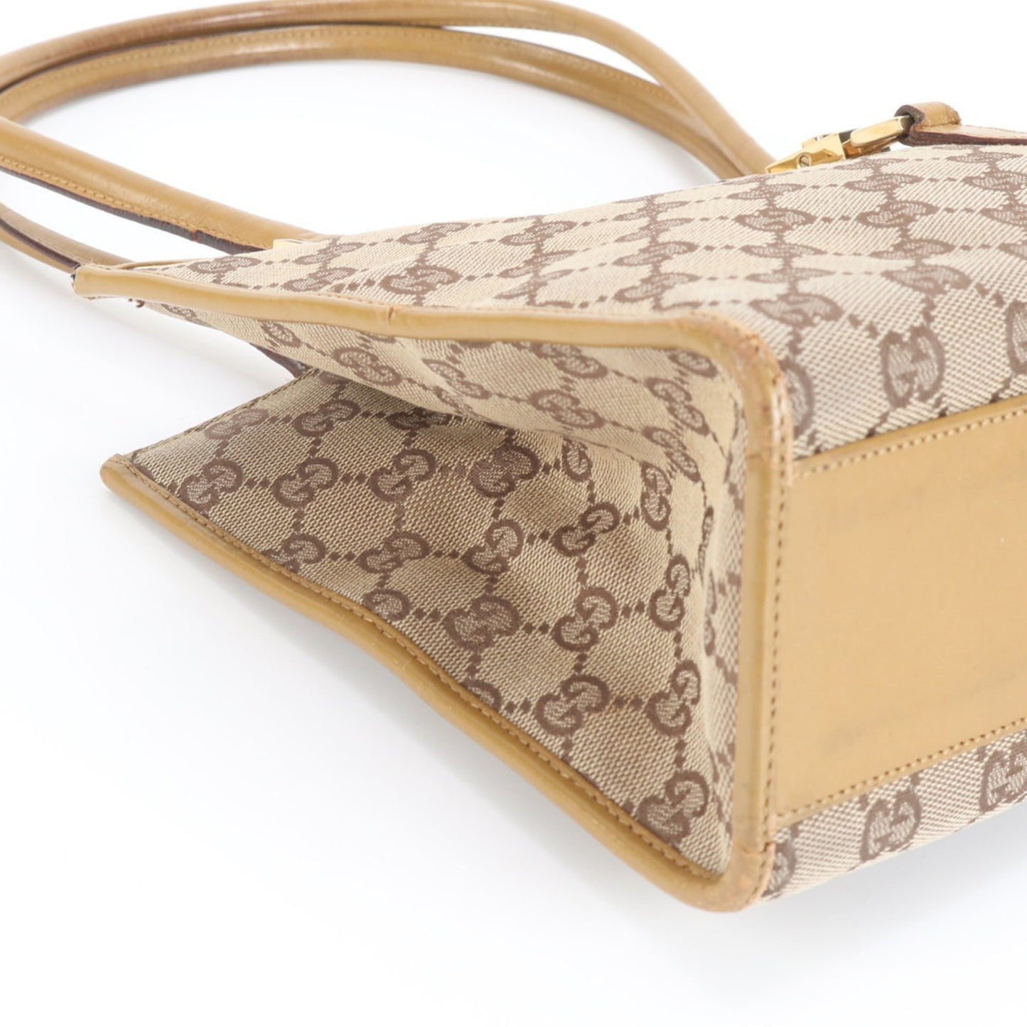Gucci Brown Leather Canvas Shoulder Bag ( )