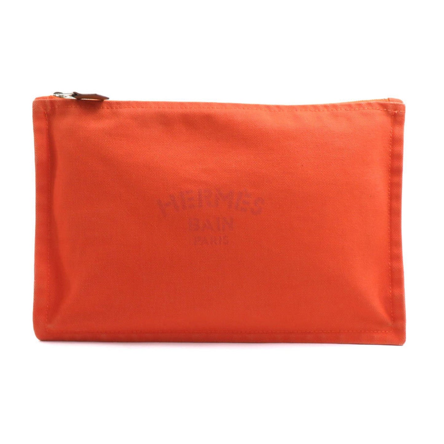 Hermes Orange Canvas Pouch ( )
