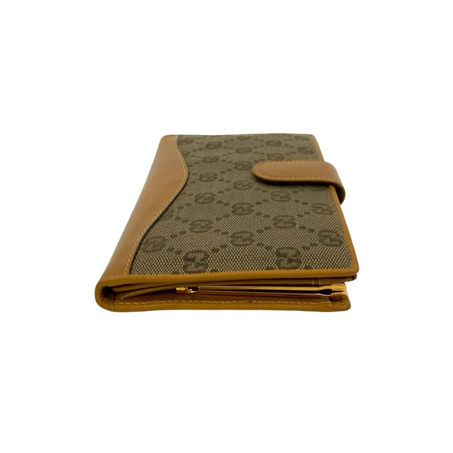 Gucci Beige Canvas Leather Long Wallet (Bi-Fold) ( )
