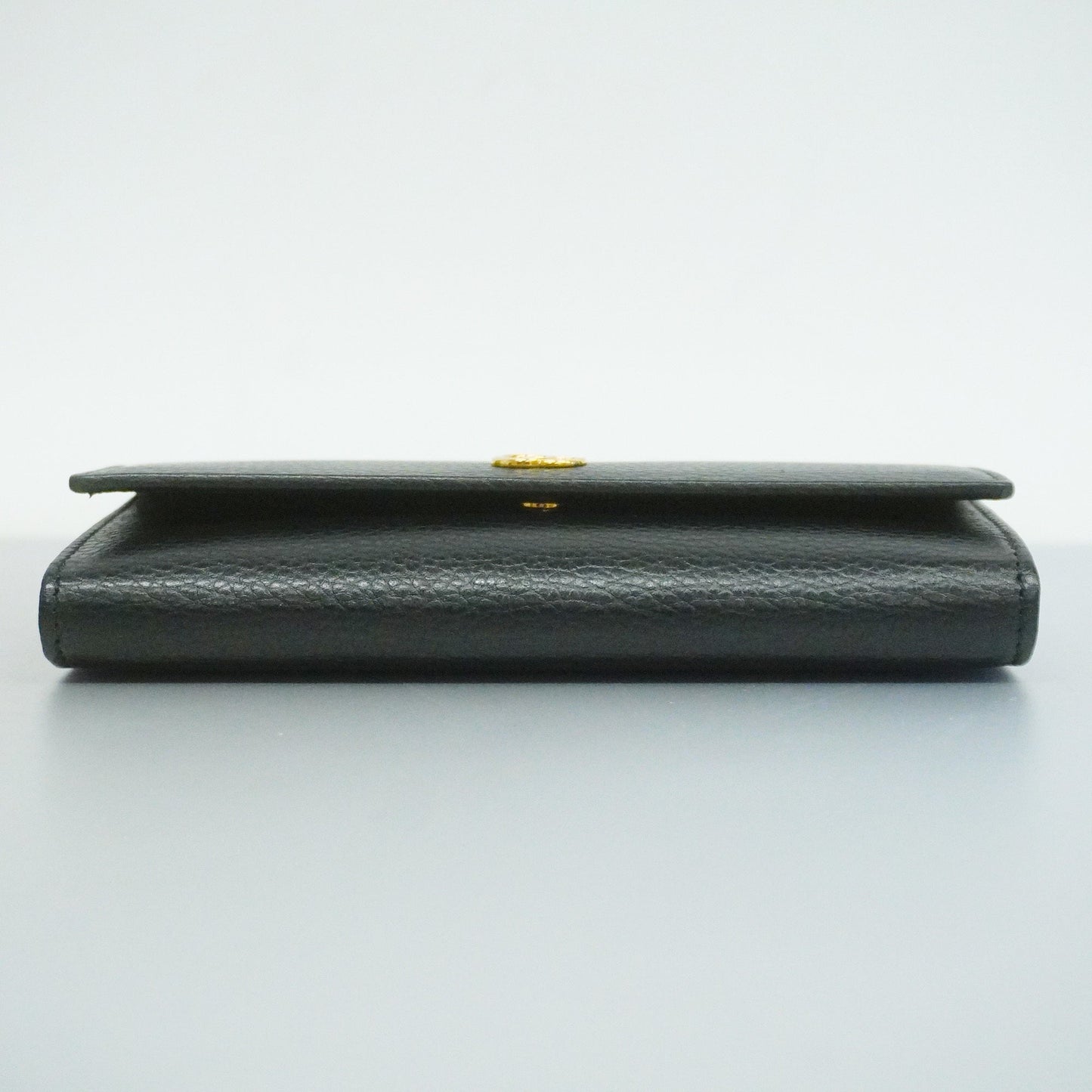 GUCCI Auth  GG Marmont Gold Hardware 456116 Women's Leather Long Wallet Black