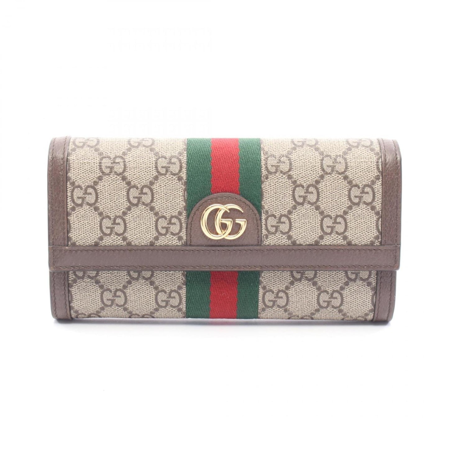 Gucci Beige Brown Multi-Color Gg Supreme Leather Long Wallet (Bi-Fold) ( )