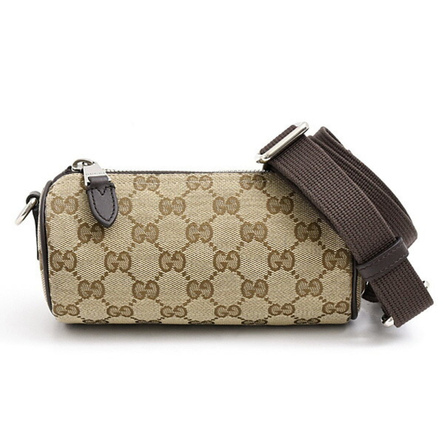 Gucci Gg Canvas Beige Brown Gg Canvas Leather Boston Bag Shoulder Bag ( )