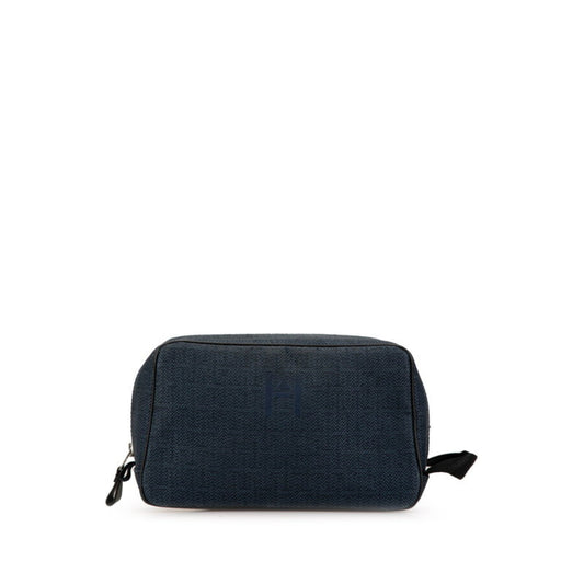 Hermes Navy Toile Chevron Pouch ( )