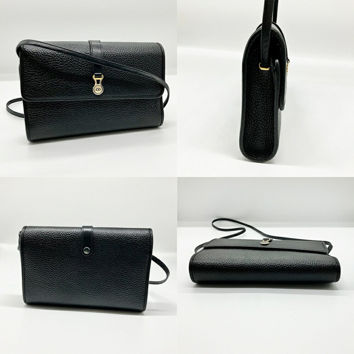 Christian Dior Black Leather Pochette Shoulder Bag ()