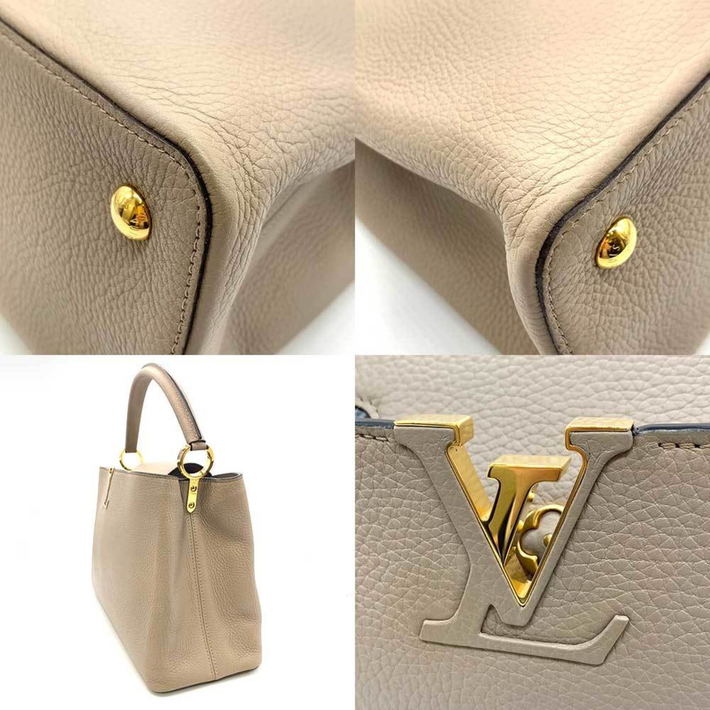 LOUIS VUITTON Bag Capucines MM Gale Beige Greige Handbag One Handle Studded LV Ladies Taurillon Leather M94428 LOUISVUITTON