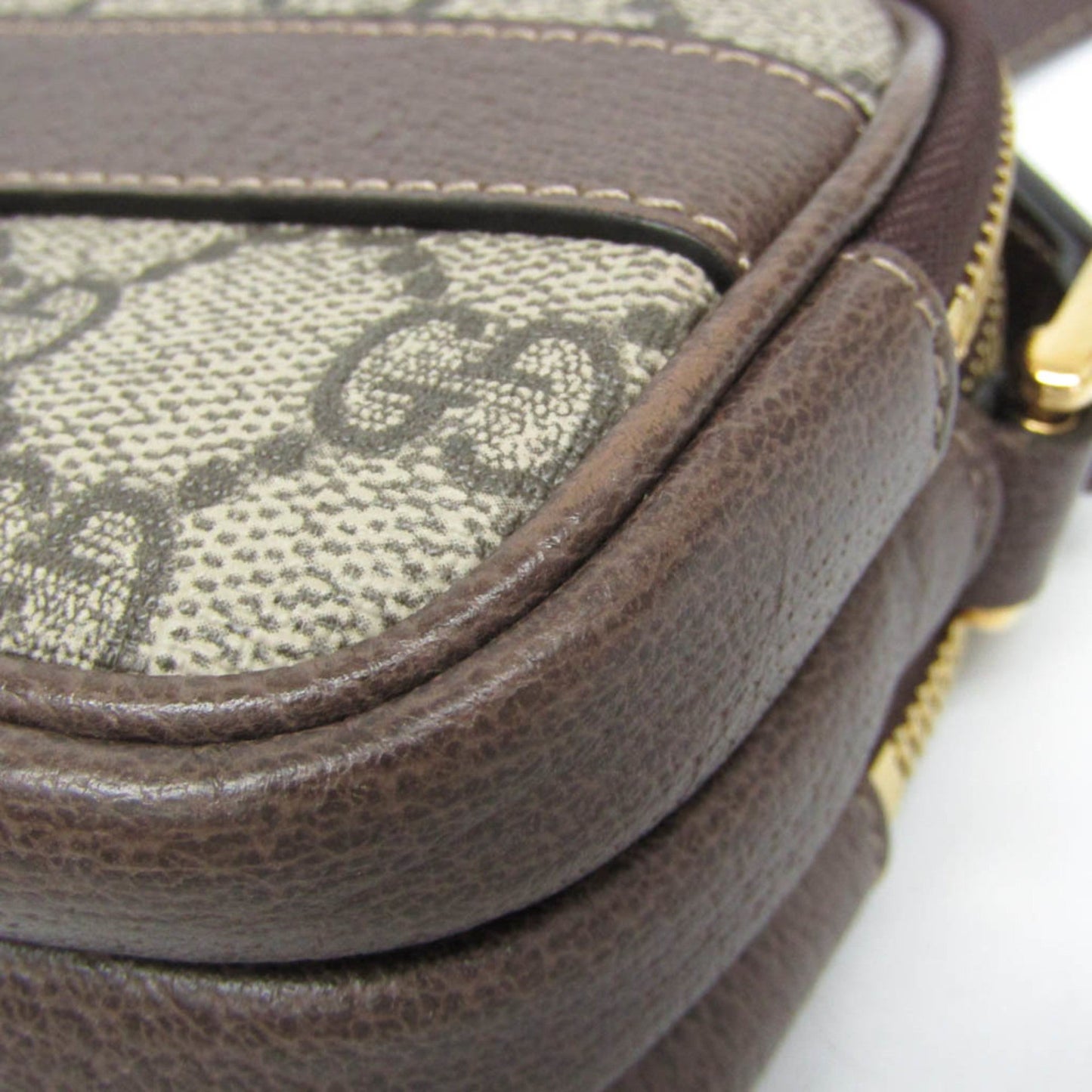 Gucci Ophidia Beige Brown Leather Gg Supreme Shoulder Bag ( )