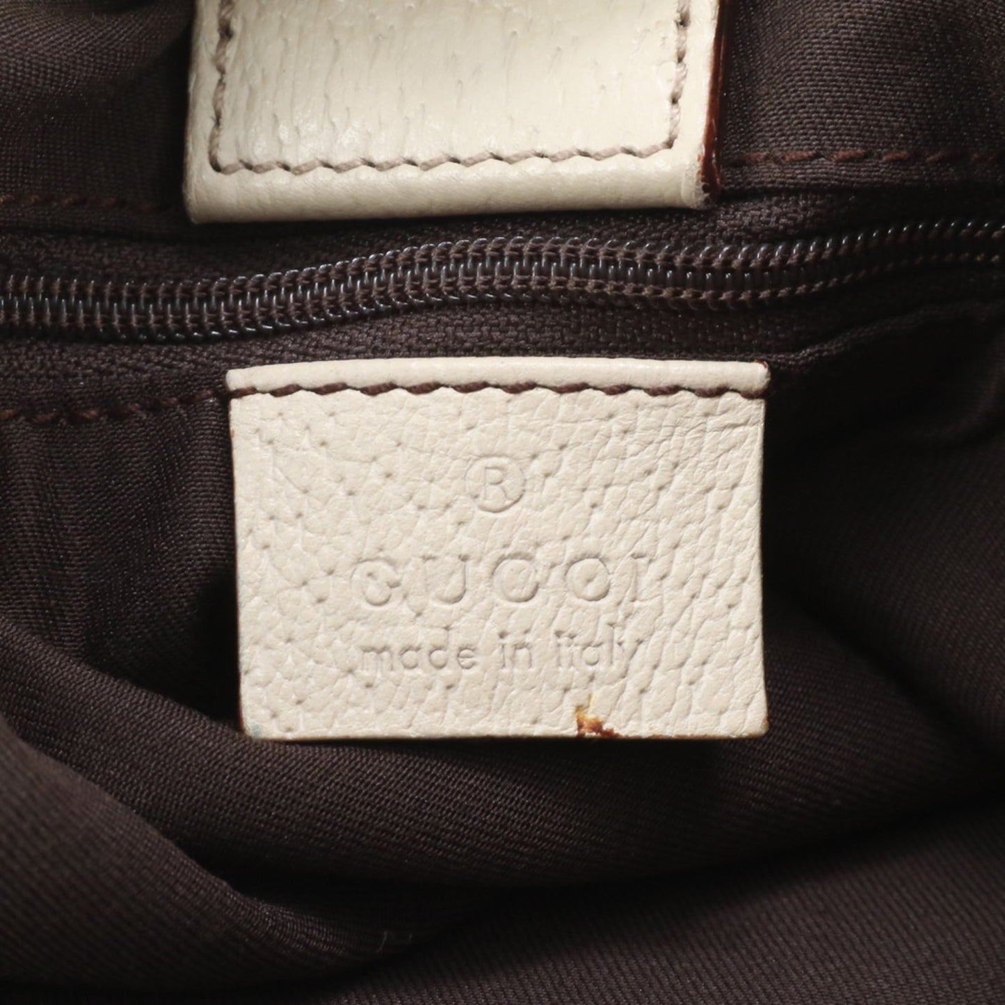Gucci Brown White Leather Canvas Shoulder Bag ( )