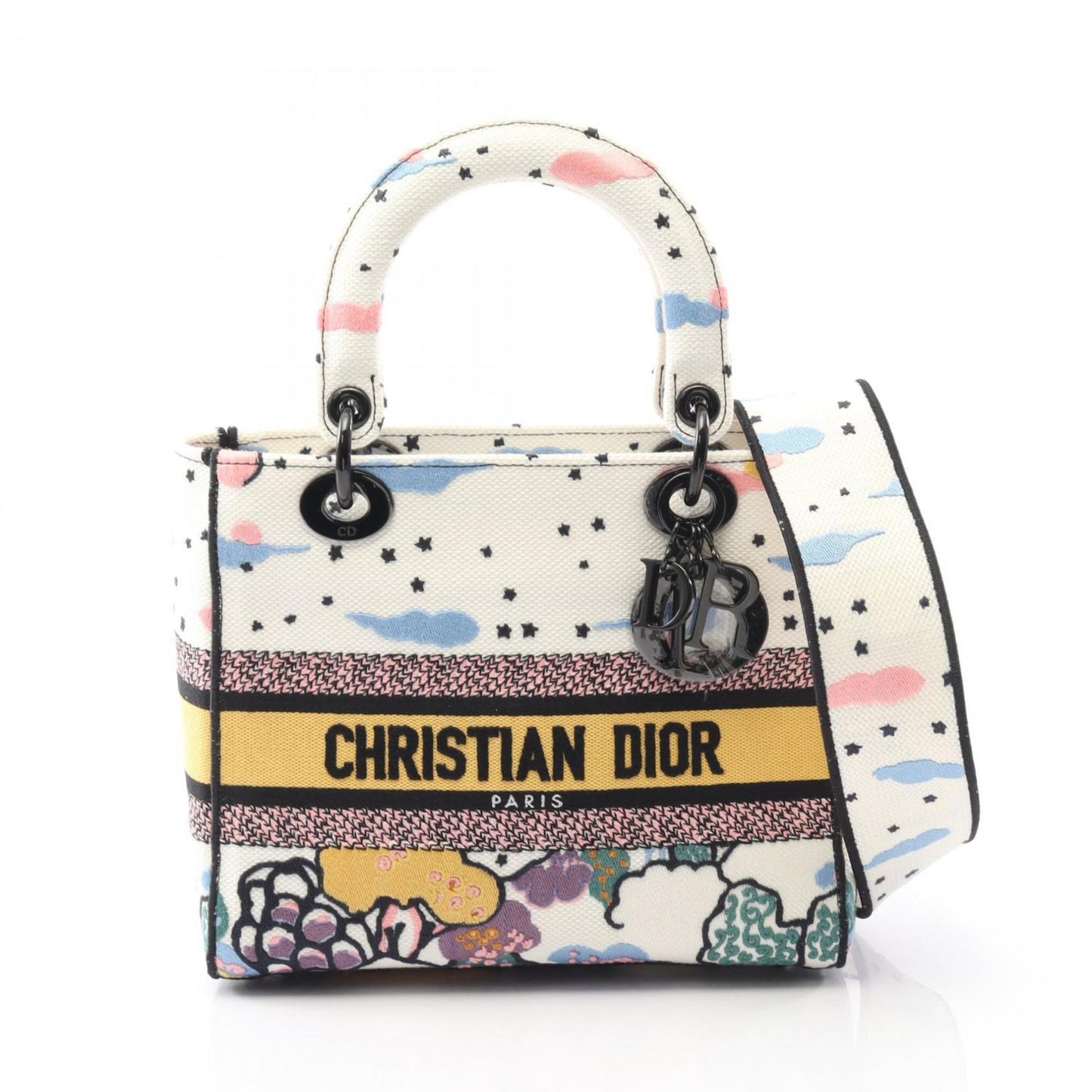 Christian Dior Multi-Color White Canvas Handbag ()