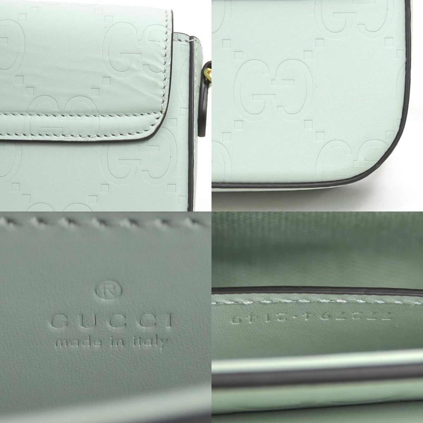 Gucci Pale Green Leather Shoulder Bag ( )