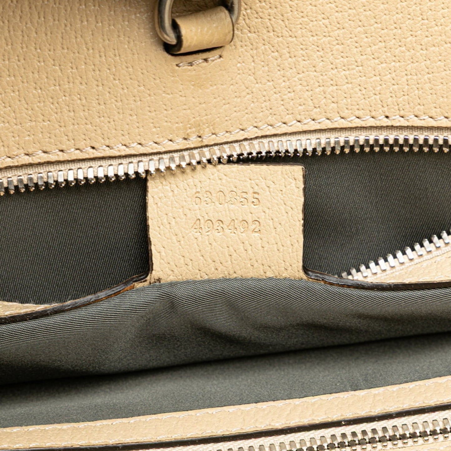 Gucci Beige Gray Nylon Leather Handbag Shoulder Bag ( )