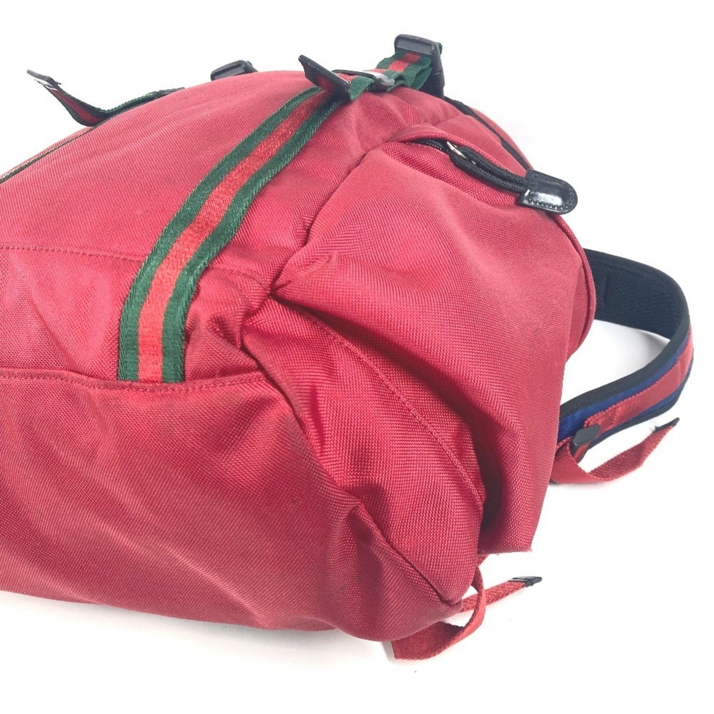 Gucci Black Red Color Nylon Canvas Backpack ( )