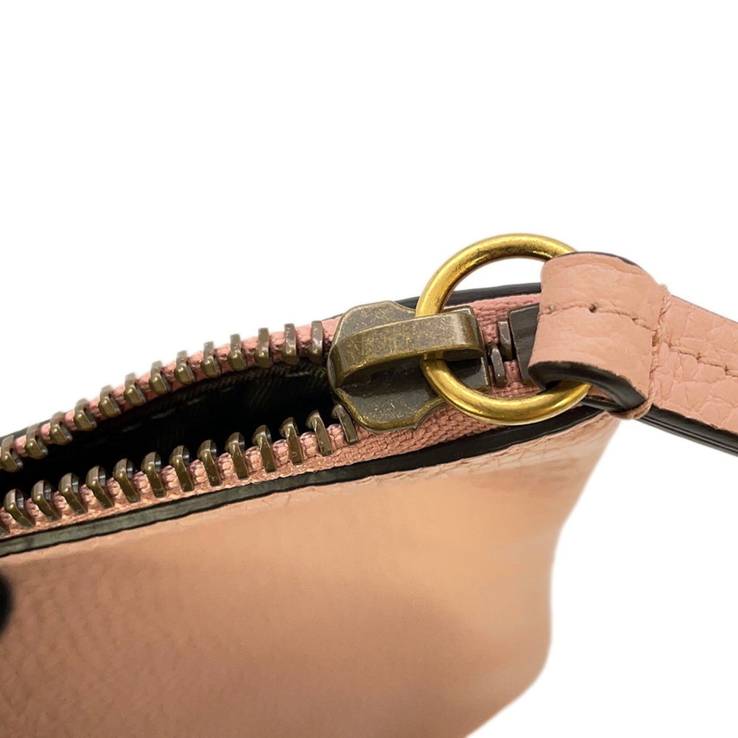 Gucci Brown Pink Leather Clutch Bag ( )