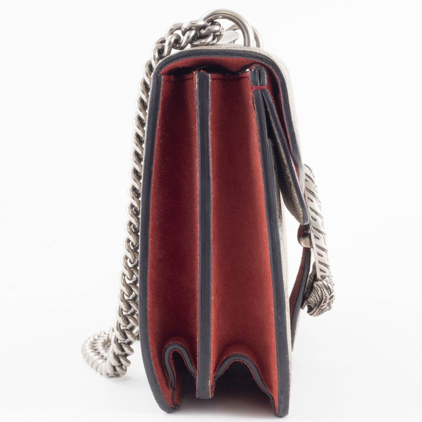 Gucci Beige Red Color Gg Supreme Leather Shoulder Bag ( )