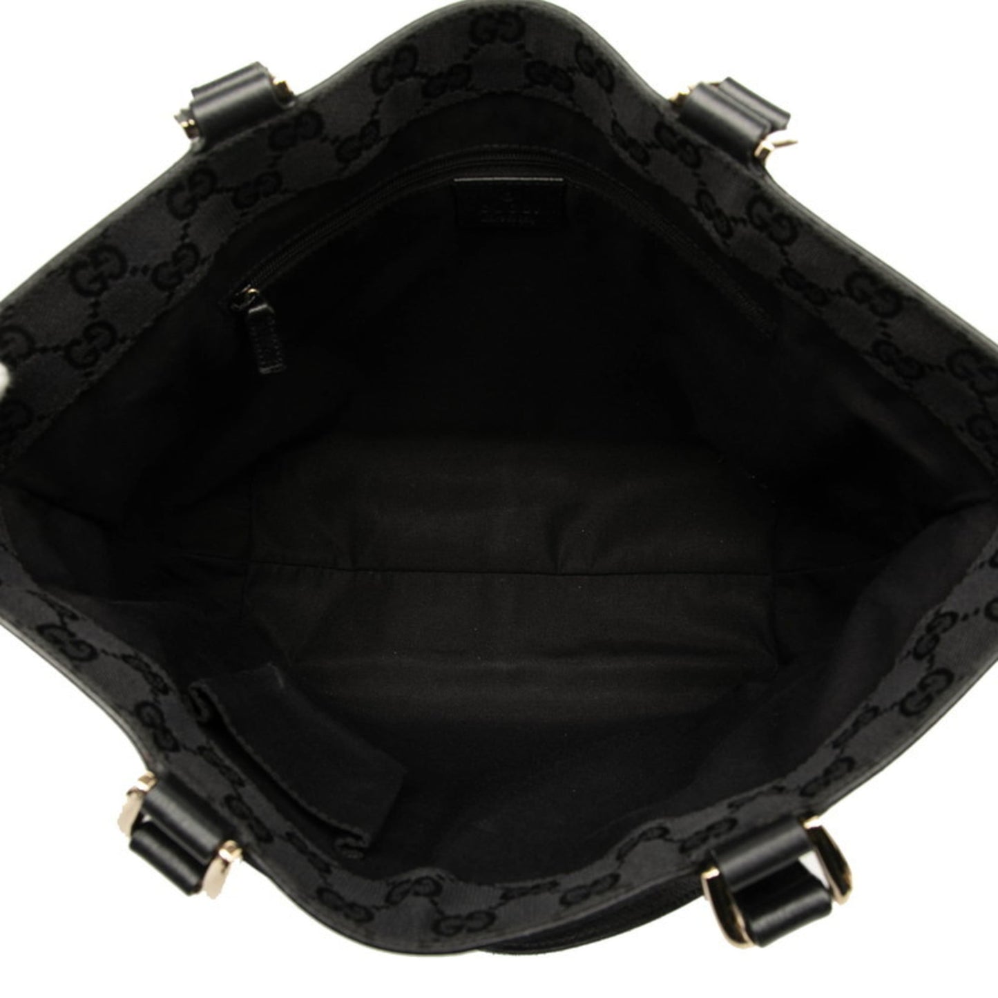 Gucci Black Leather Handbag Tote Bag ( )