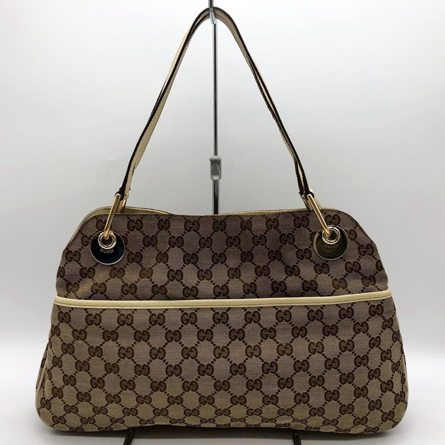 Gucci Gg Canvas Beige Gg Canvas Handbag Tote Bag ( )