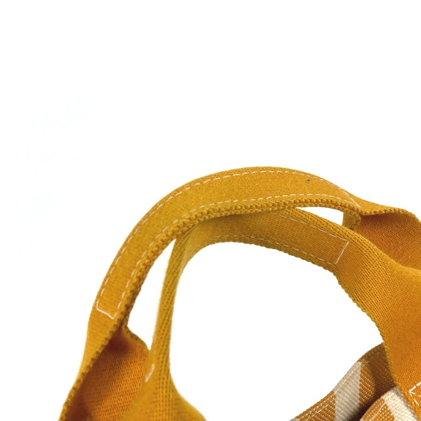 Hermes Orange White Canvas Handbag Tote Bag ( )