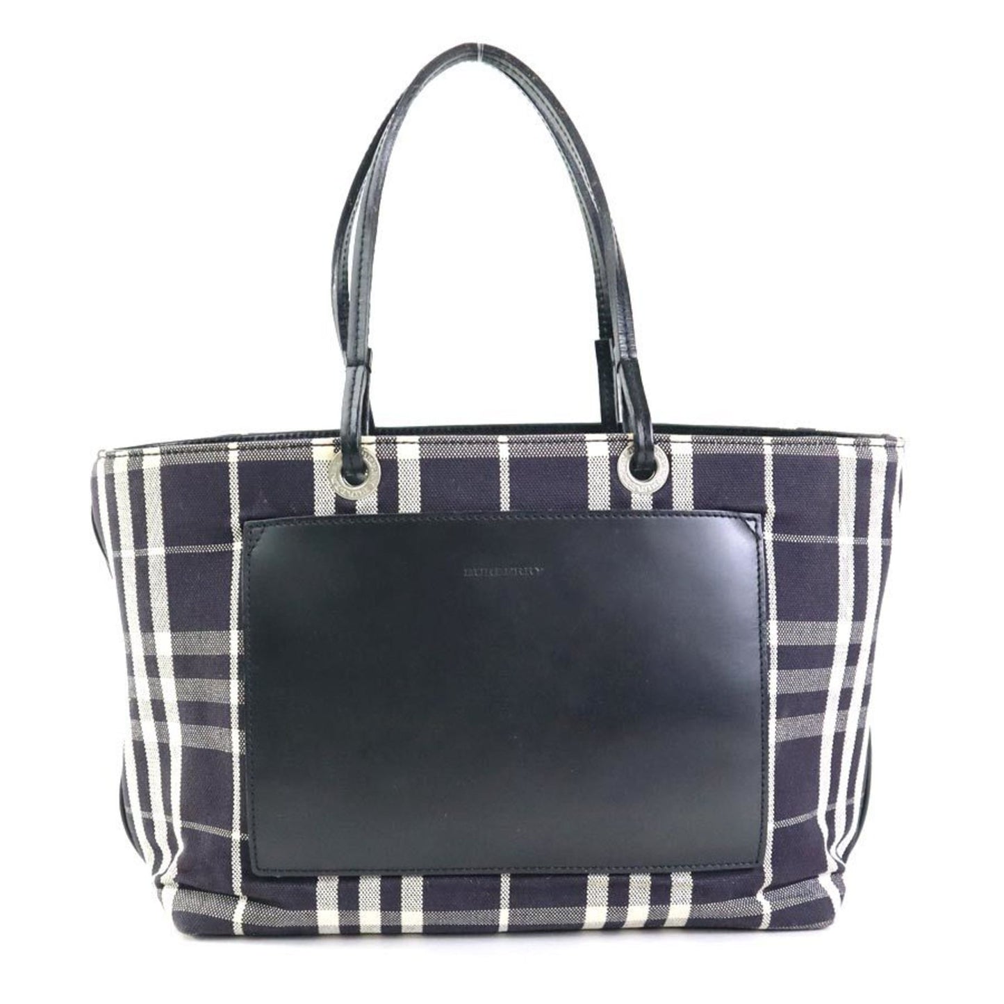 Burberry Black Canvas Leather Handbag ( )