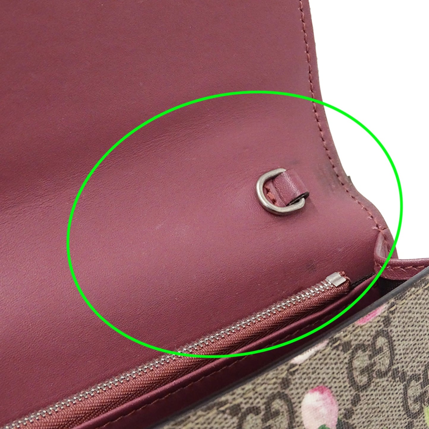 Gucci Brown Pink Gg Supreme Chain/Shoulder Wallet ( )