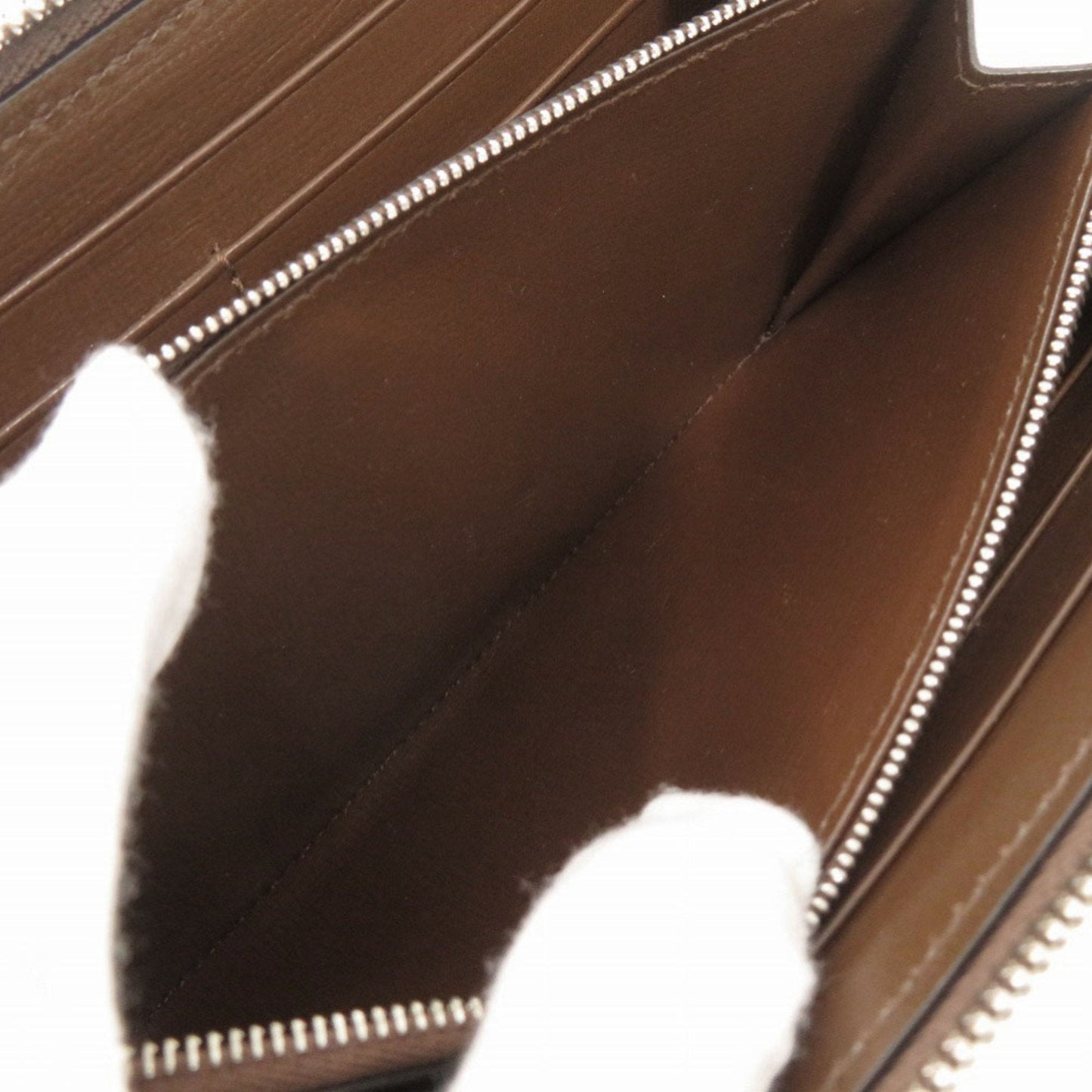 Gucci Beige Brown Gg Canvas Leather Long Wallet (Bi-Fold) ( )