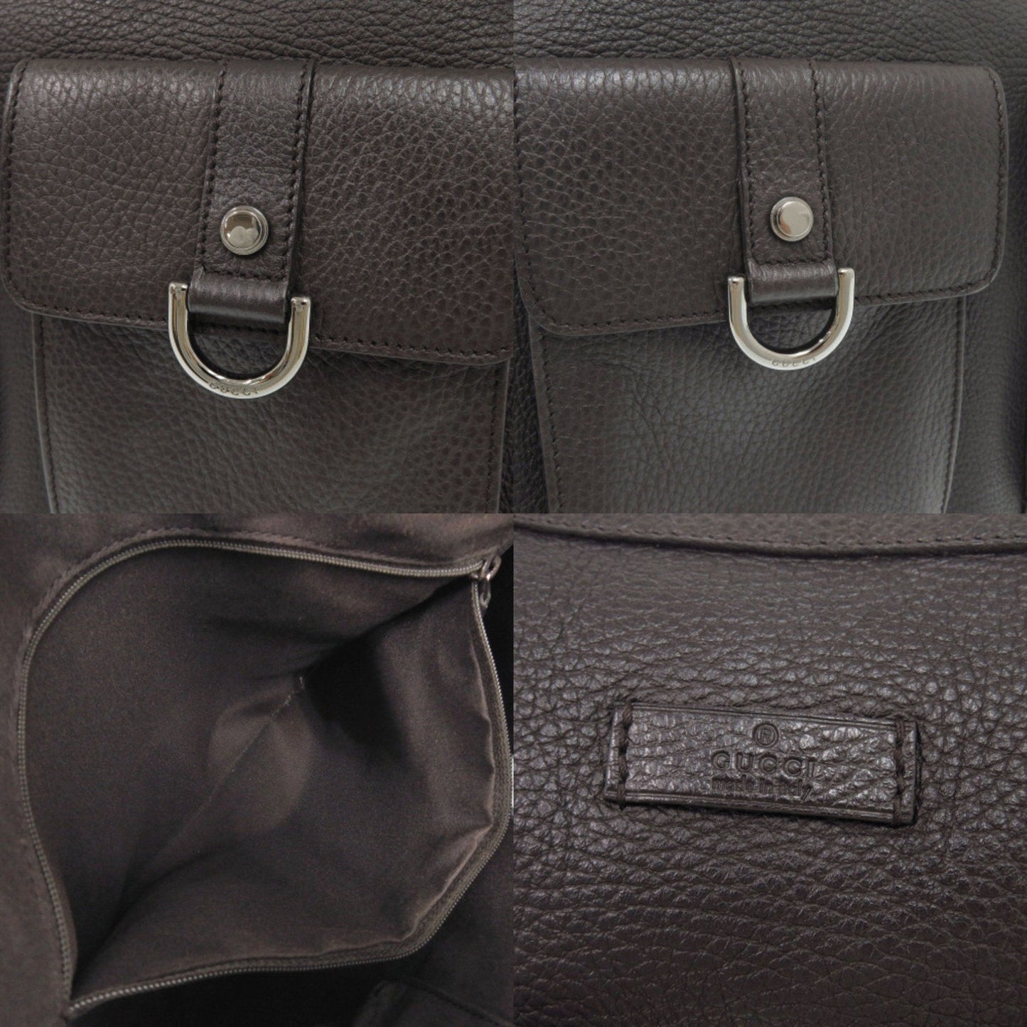 Gucci Dark Brown Leather Handbag Shoulder Bag ( )