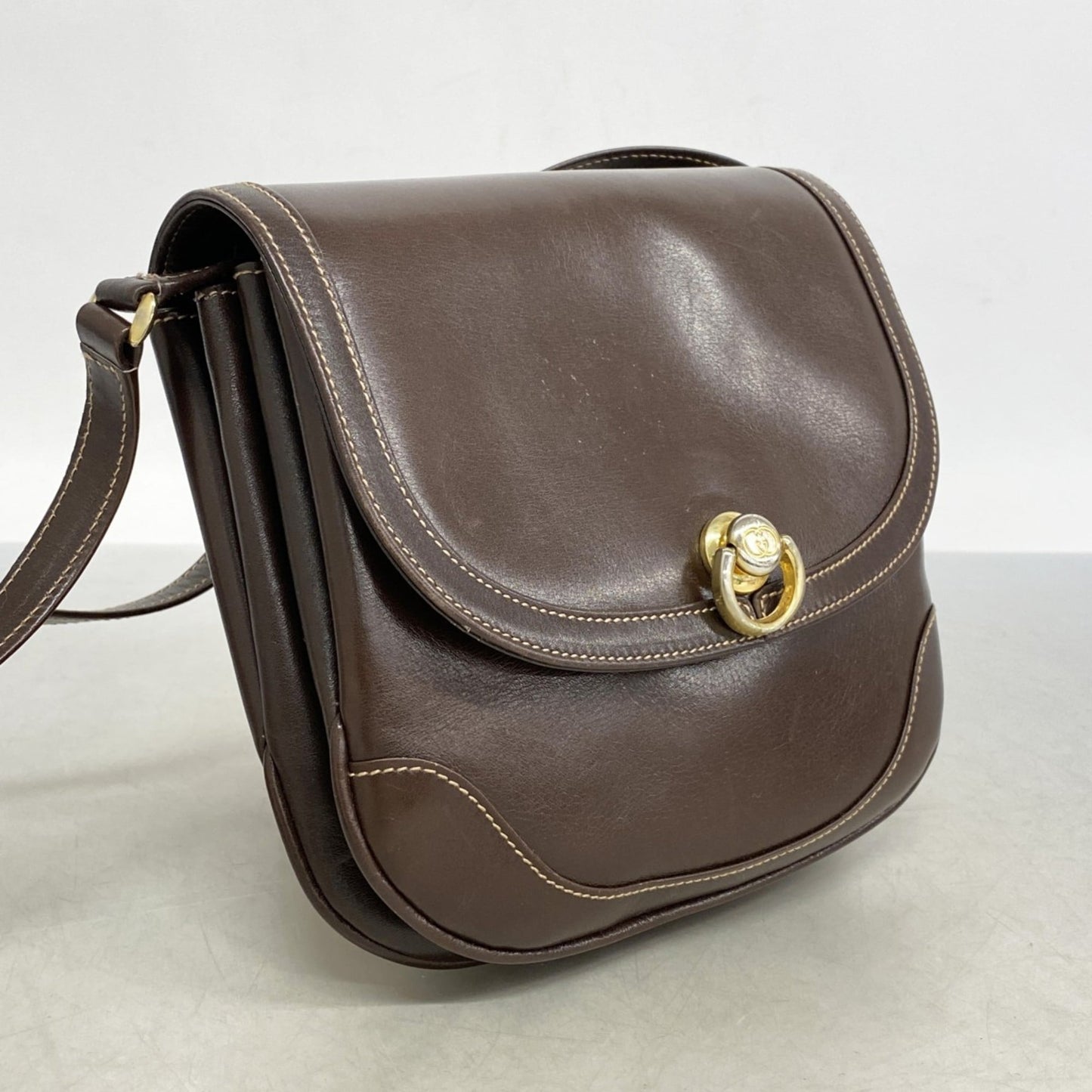 Gucci Brown Leather Shoulder Bag ( )