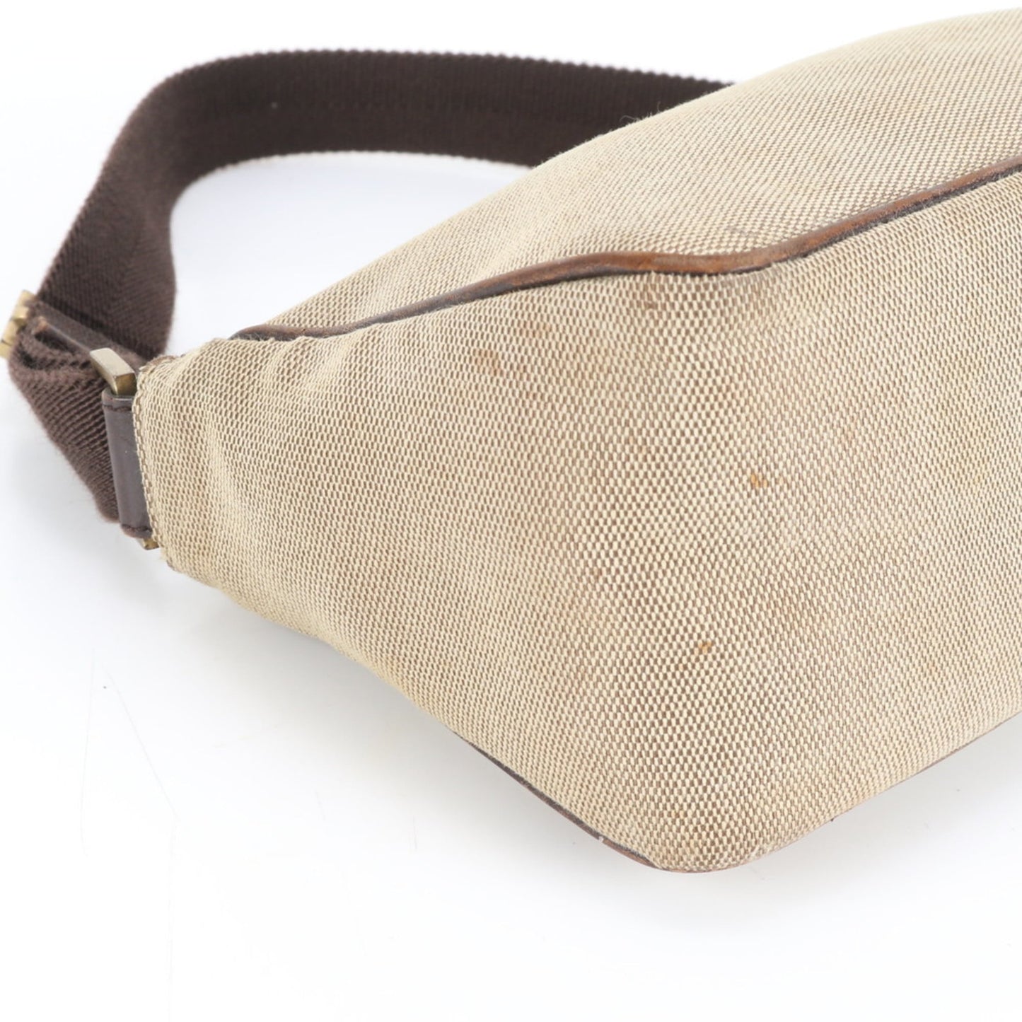 Gucci Beige Leather Canvas Handbag ( )