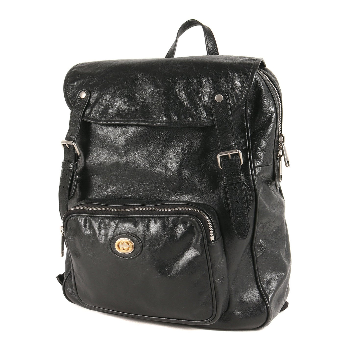 Gucci Black Leather Backpack ( )
