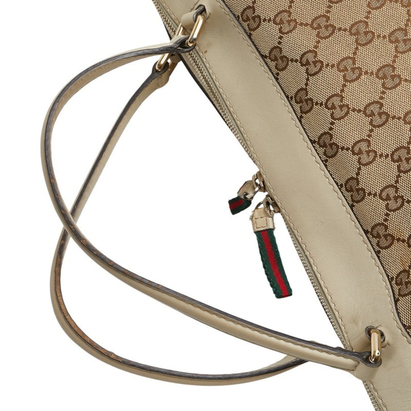 Gucci Gg Canvas Beige Gg Canvas Leather Shoulder Bag Tote Bag ( )