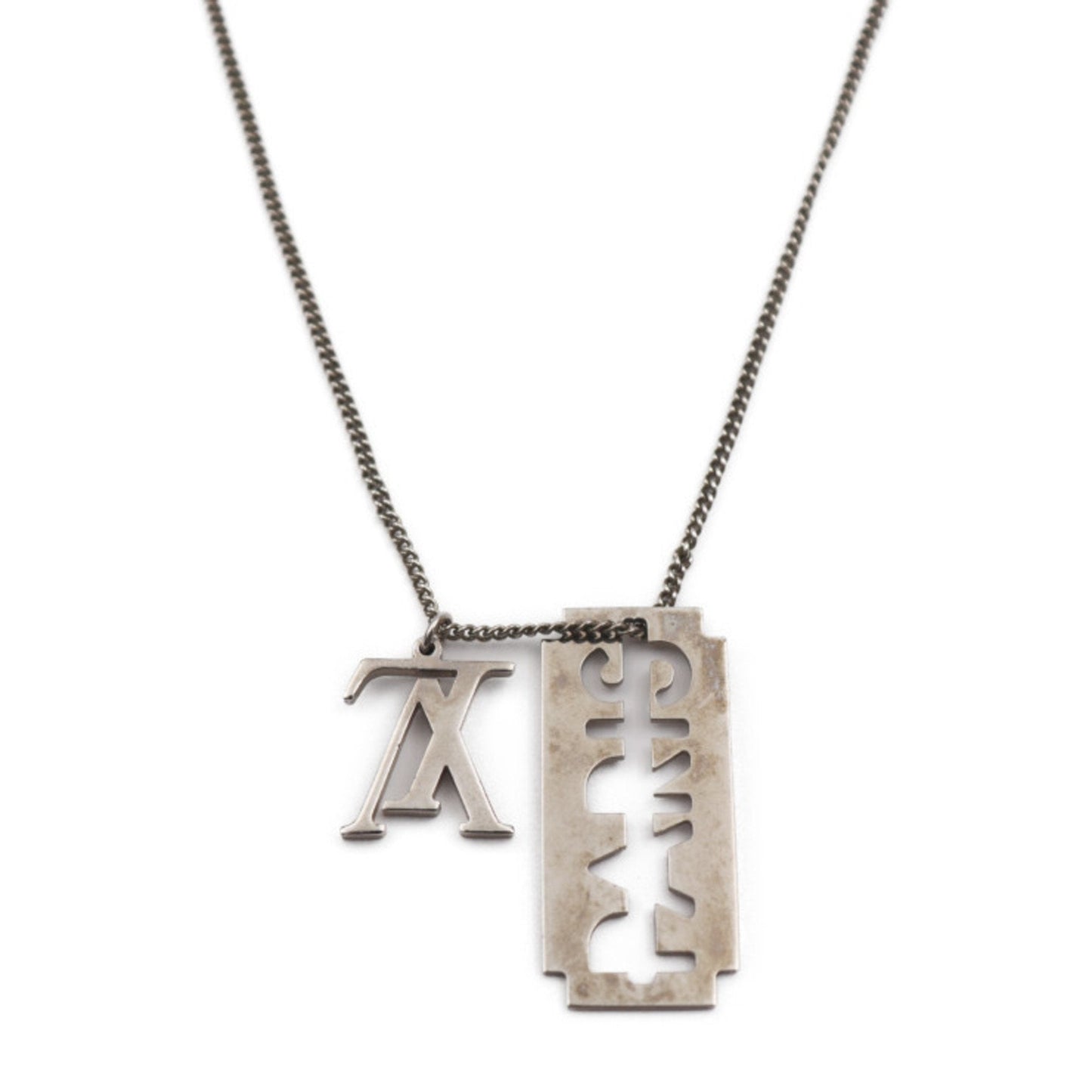 LOUIS VUITTON Collier Charm For Gentlemen Necklace MP2084 Metal Silver