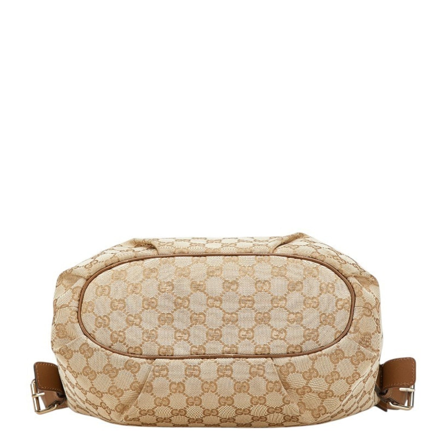 Gucci Beige Brown Canvas Leather Shoulder Bag ( )