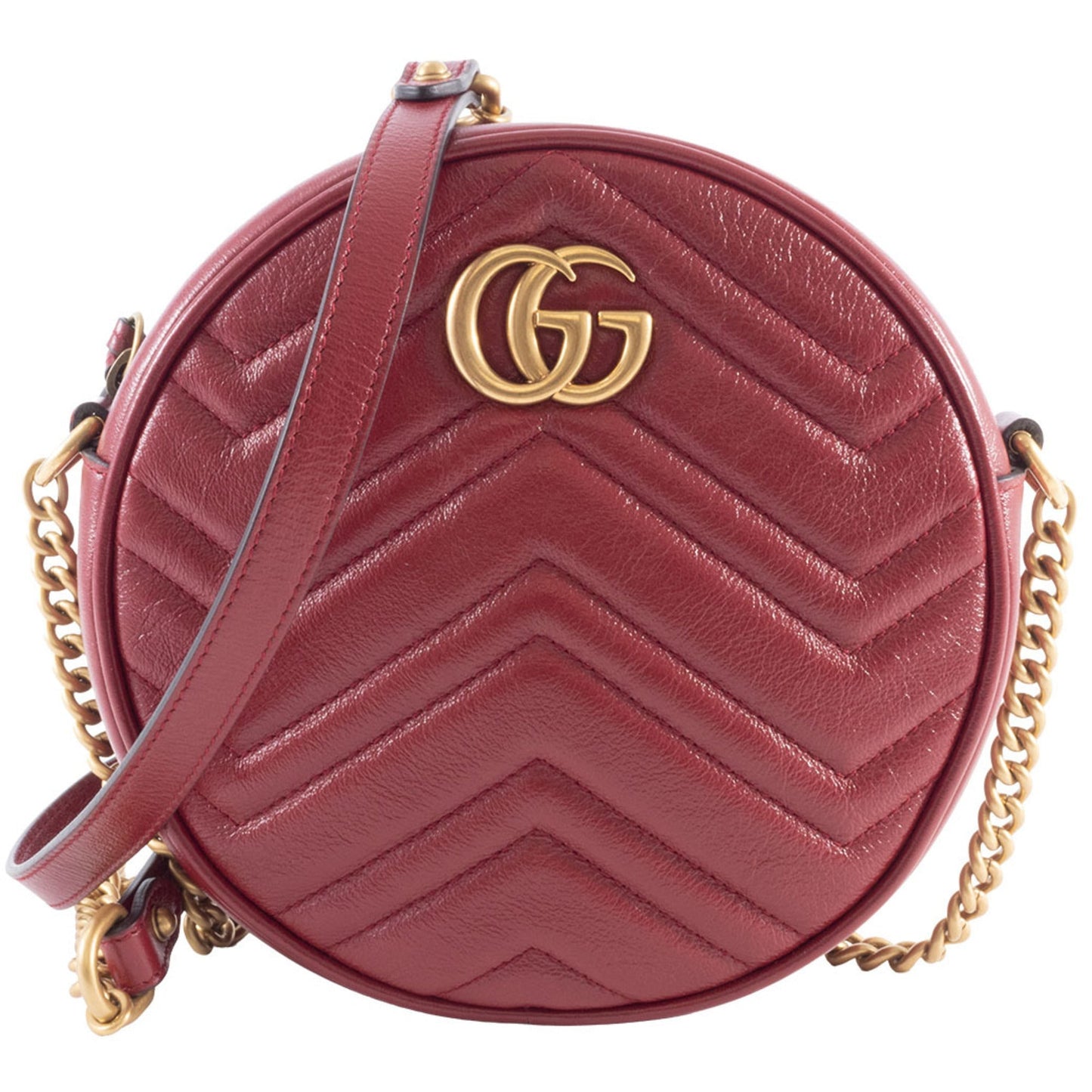 Gucci Red Color Leather Shoulder Bag ( )