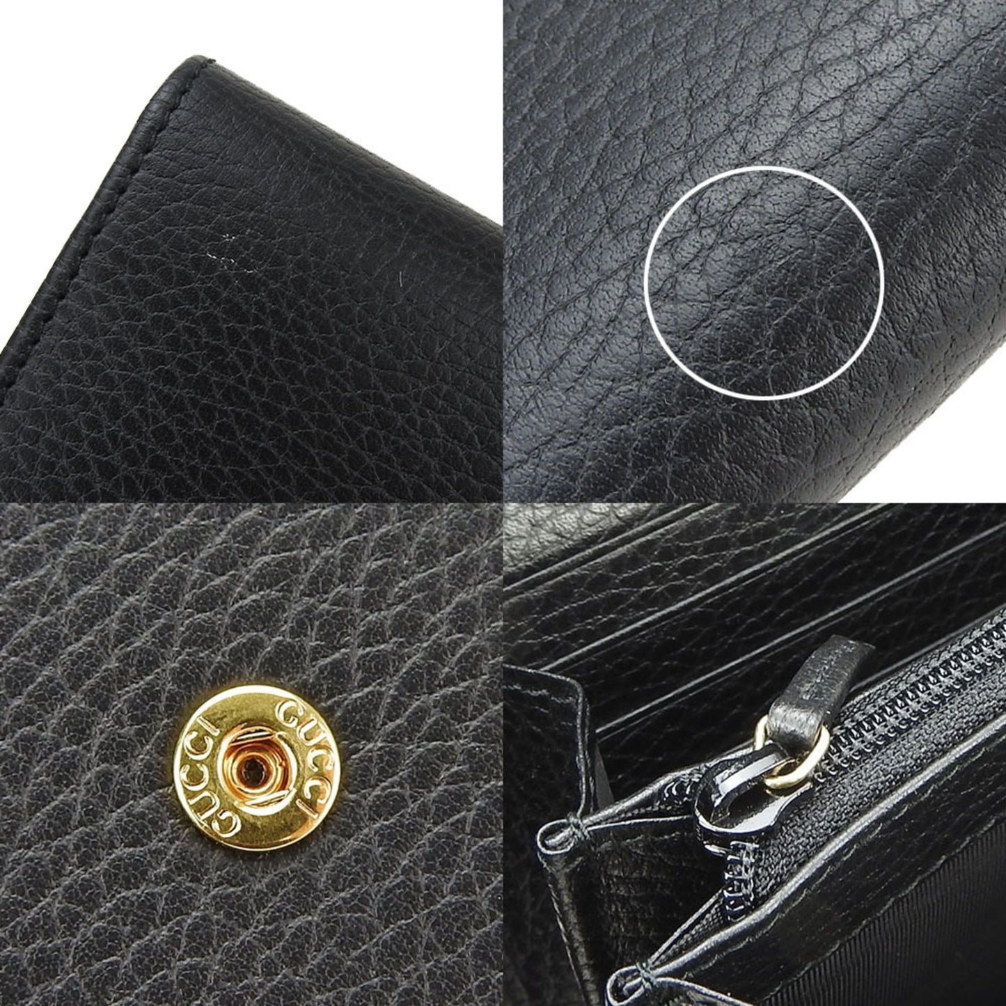 Gucci Black Leather Long Wallet (Bi-Fold) ( )